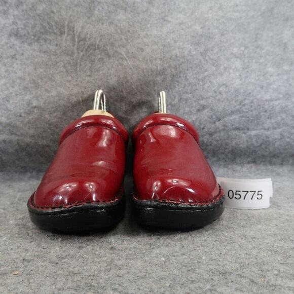 Comfort Clog Shoes Womens 6 Bolo Slip On Red Patent Casual Work Comfort Walking - Picture 2 of 16